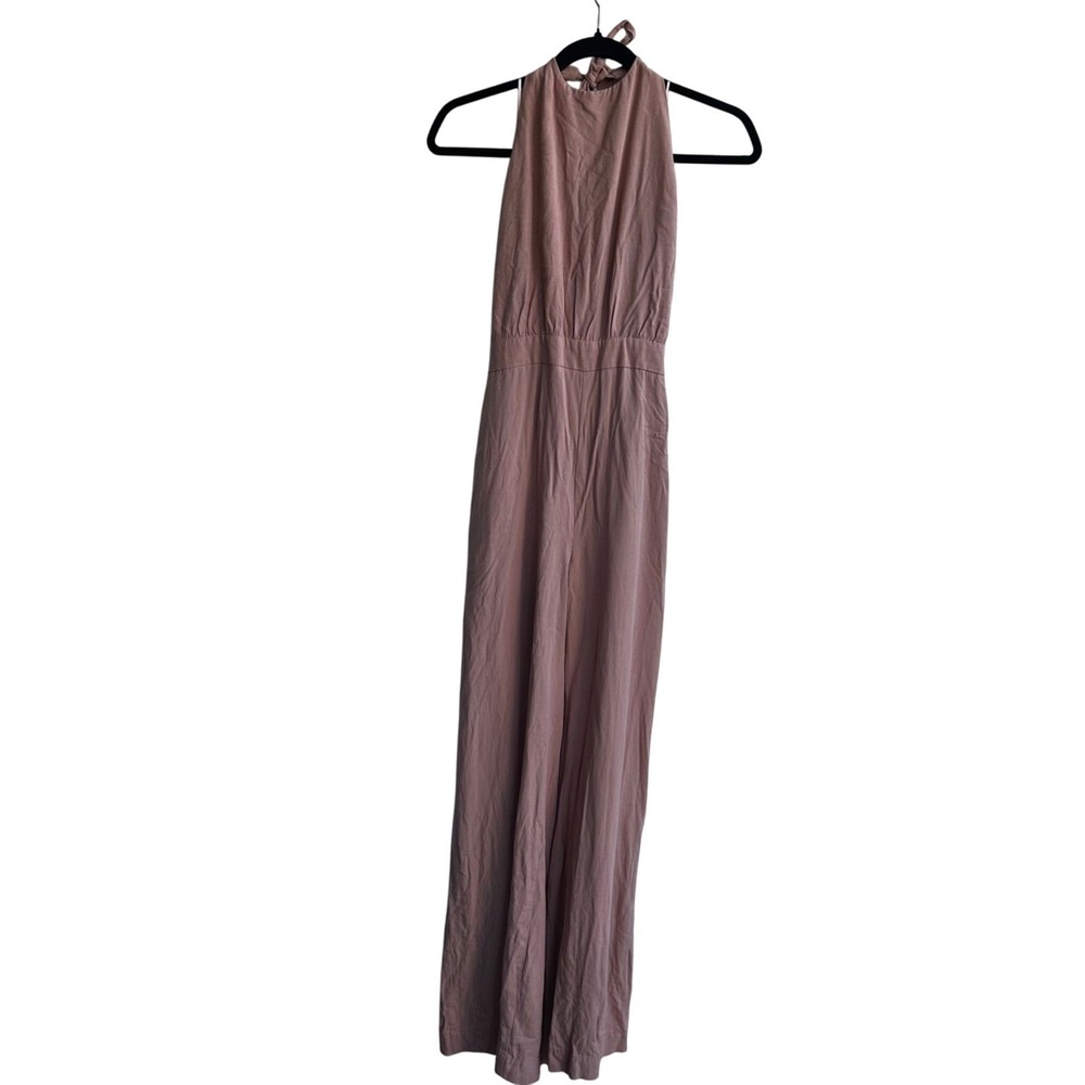 ZARA Women's Mauve Halter Neck Wide Leg Jumpsuit Size S
